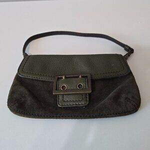 Banana Republic Olive Green Suede Leather Buckle Mini Satchel/Wristlet